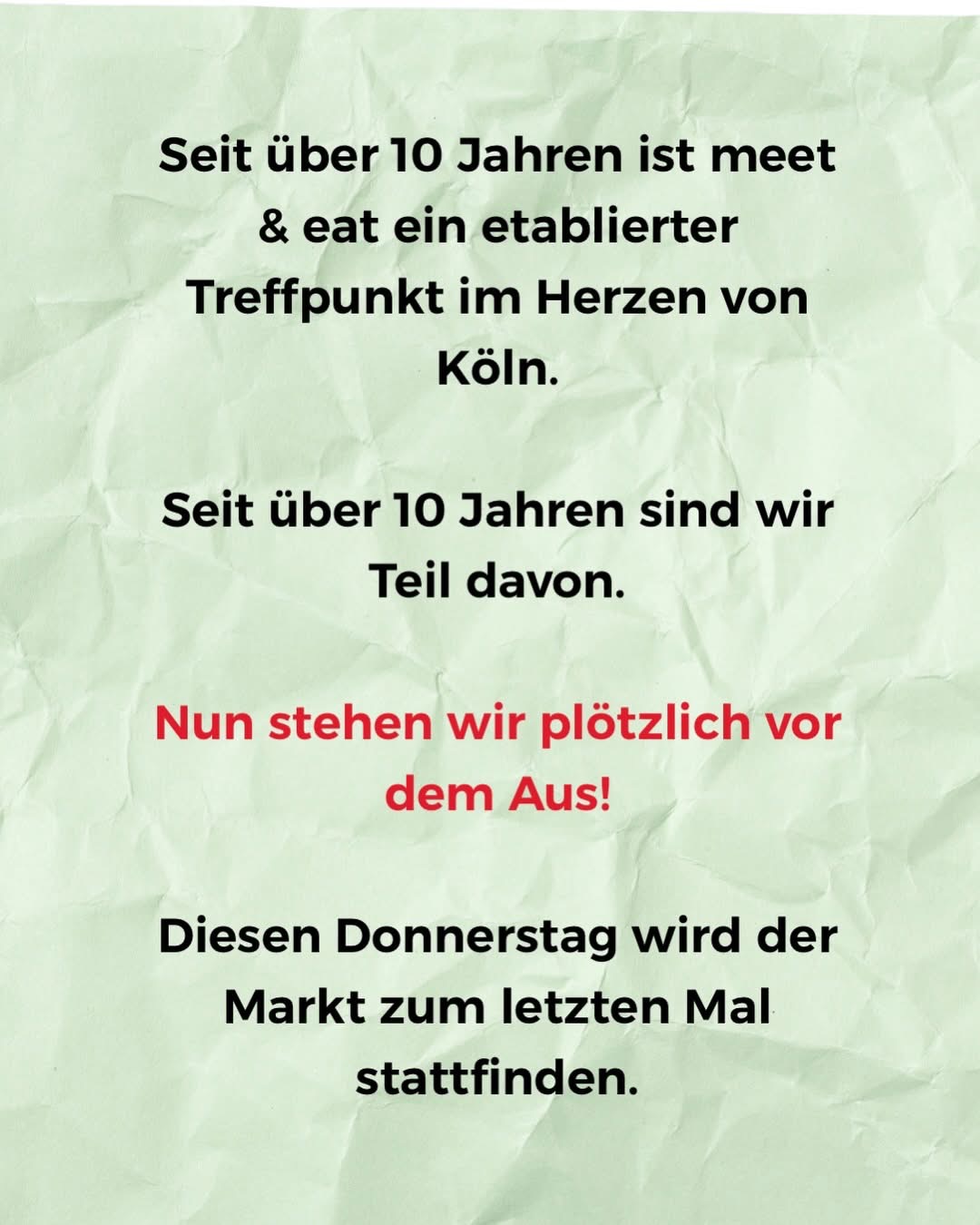 Informationen zum letzten Meet & Eat