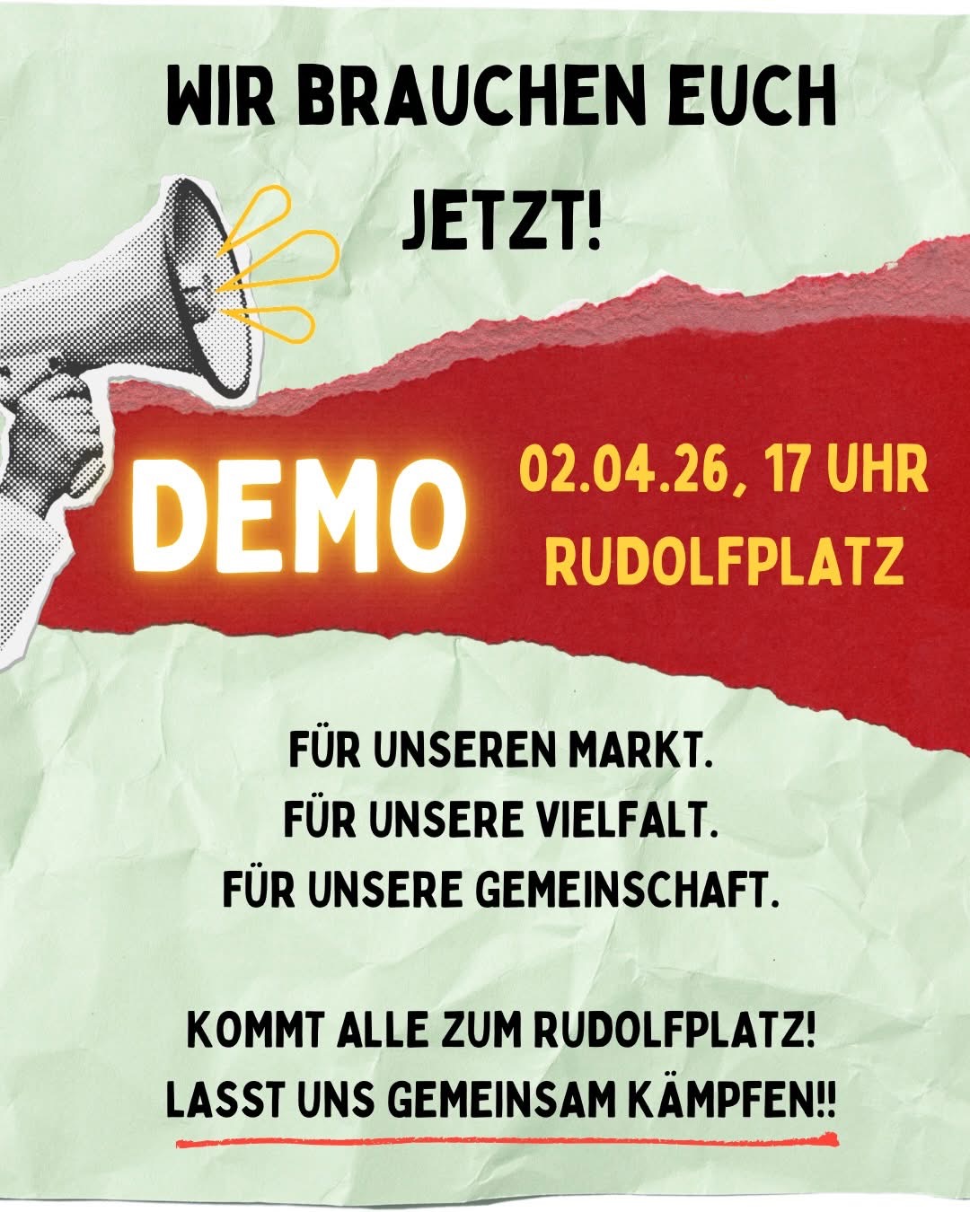 Demo am Rudolfplatz